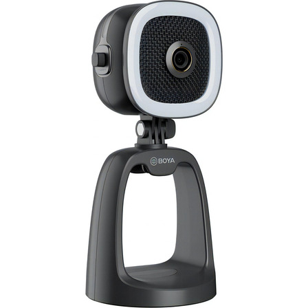 Webcam Profissional Boya By-cm6a - Full Hd Com Luz De Led Cor Preto Webcam Profissional Boya By-cm6a - Full Hd Com Luz De Led Cor Preto