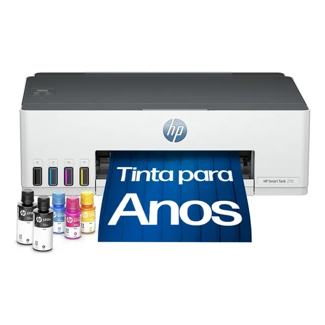 Impressora HP Smart Tank 210 com Tanque de Tinta Colorida - Com Wi-Fi