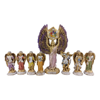 Juego Arcángel Metatron De 22cm Y Siete 7 Arcángeles De 10cm Juego Arcángel Metatron De 22cm Y Siete 7 Arcángeles De 10cm