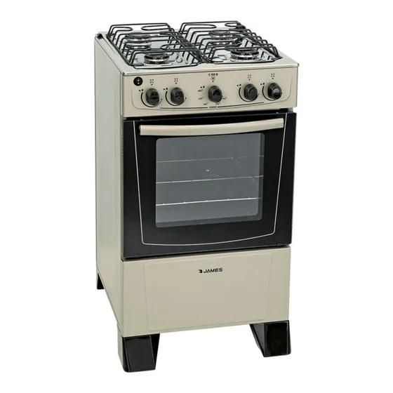 Cocinas A Gas James C105 B Inox Horno Autolimpiante Dimm