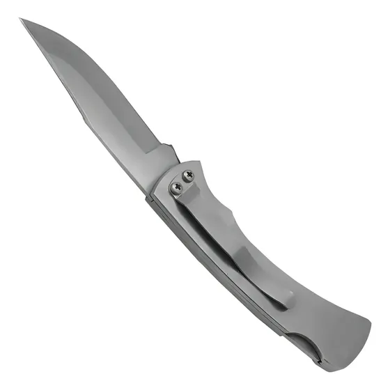 Canivete Tático Inox Metal Show com Presilha e Trava 18cm Camping Pesca Lazer
