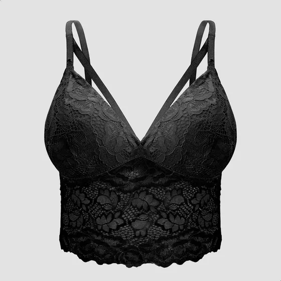 Cropped Renda Top Feminino Blusinha Alça Sutiã Bojo