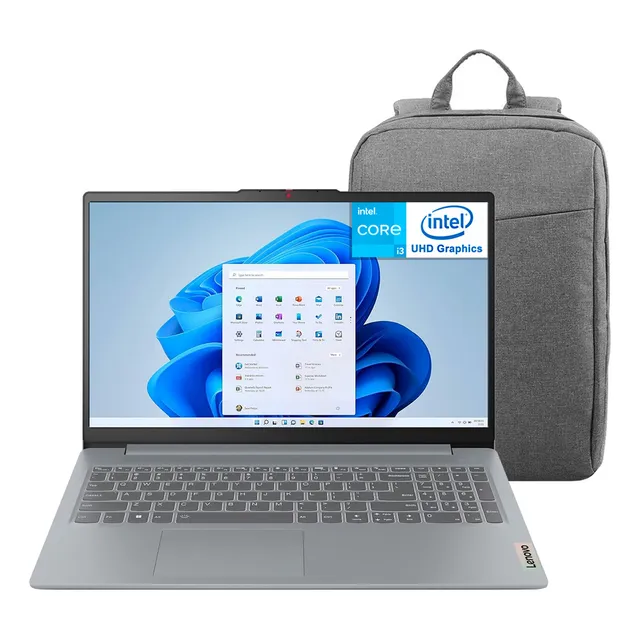 Laptop LENOVO Ideapad Slim 3 Intel Core i3 8GB RAM 256GB SSD 15.6" Windows 11 Home Modo S Mochila