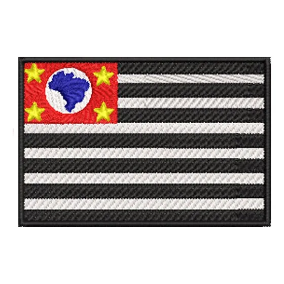 Patch Bordado Bandeira Do Estado De São Paulo 7 Cm X 5 Cm