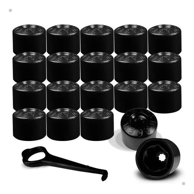 Kit 20 Capa Parafuso Roda Vw Golf Polo Nivus Tcros Jetta Fox
