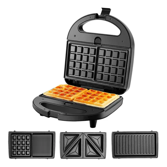 Sandwichera 3 En 1 Nappo 750w 3 Placas Intercambiables