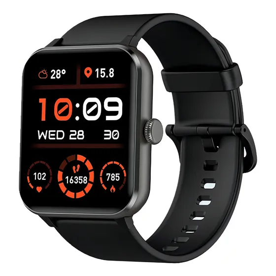 Reloj Smartwatch Blackview Modelo R50 De 1.85´ Hd Llamadas Caja Negro Malla Negro Bisel Negro Diseño De La Malla Liso