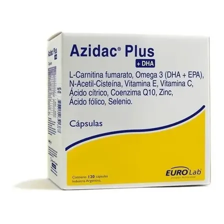 Vitamina Eurolab Azidac Plus + DHA en cápsula Sin sabor de 120 un