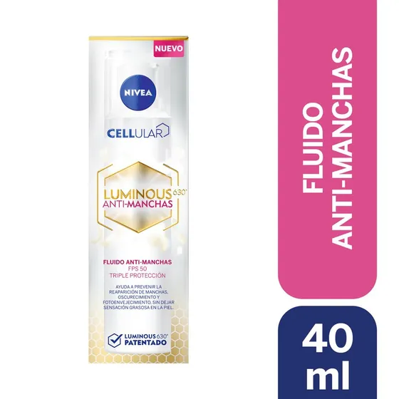 NIVEA Cellular Luminous 630 Anti-Manchas Fluido Facial Aclarador de Piel FPS50 (40 ml)