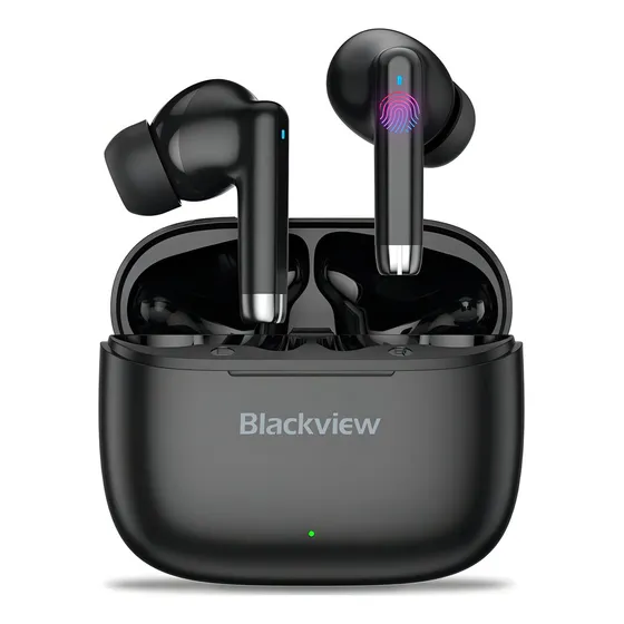 Auriculares Inalámbricos Blackview Airbuds4 Bluetooth Nc Color Negro Color de la luz Azul