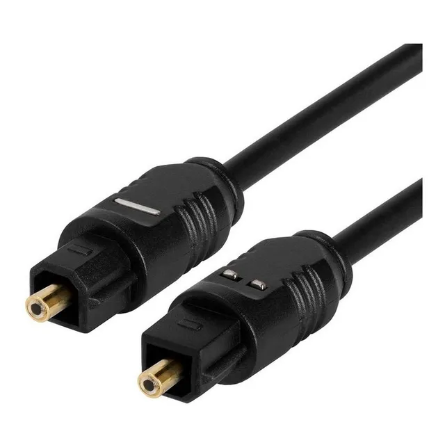 Cable De Audio Óptico Digital Negro Toslink 1.8 Mts.