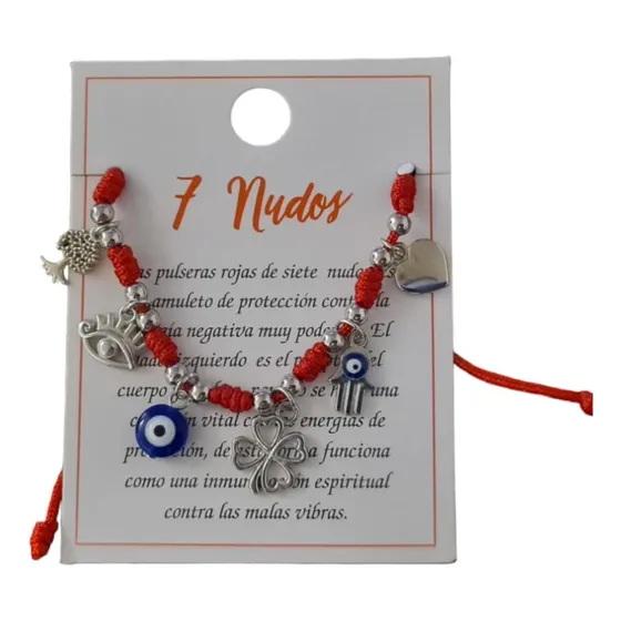 Pulsera Hilo Rojo 7 Nudos Protección Contra La Envidia 