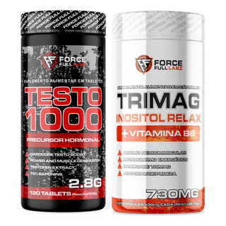 Kit Testo 1000 Pré Hormonal Testofen, Boro, Zinco, Zma 120 Tabs + Tri Magnesio 120 Caps Trimag® Inositol, Vit B6 Kit Testo 1000 Pré Hormonal Testofen, Boro, Zinco, Zma 120 Tabs + Tri Magnesio 120 Caps Trimag® Inositol, Vit B6