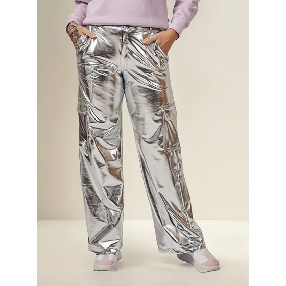 Pantalon Cargo Engomado Elastizado Tiro Alto Talles Grandes