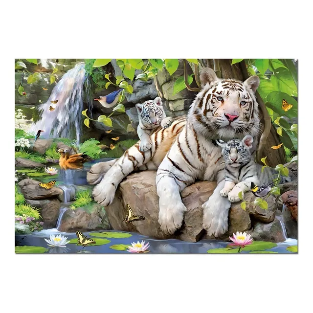 Rompecabezas: Tigres Blancos De Bengala (1000 Piezas) Educa