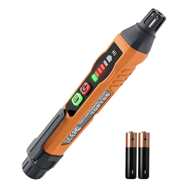 Detector Sensor Medidor Gas Perdida Fugas Butano Propano Color Naranja Y Negro
