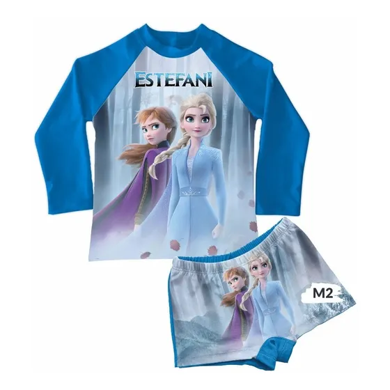 Conjunto De Traje De Baño Niña Frozen Elsa Y Anna