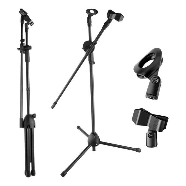 Atril Micrófono Soporte Pedestal Profesional Ajustable Negro