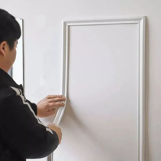 Zócalo Moldura Guarda 3d Adhesivo Revestimiento Pared Blanco