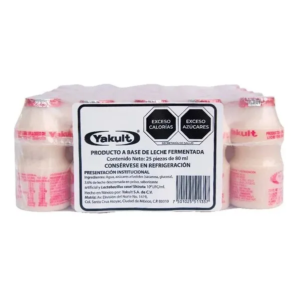 Yakult 25 Pzas De 80 Ml C/u