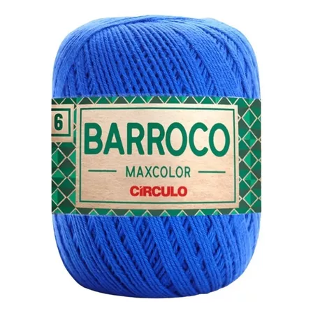 Barbante Barroco Maxcolor 6 Fios 200gr Linha Crochê Colorida Cor Azul Bic-2829