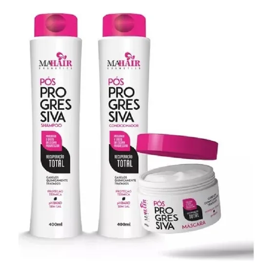 Kit Pós Progressiva Mahair Shampoo + Condicionador + Máscara