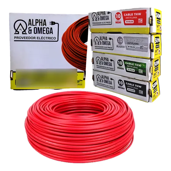 Cable Eléctrico Calibre 10 Cobre 100% Thw 50metros