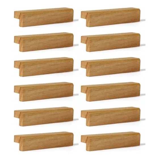 Manija Tirador En L De Madera Paraiso 10 Cm Pack X 12