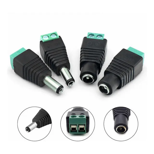 Paquete 100 Conectores Corriente Cctv 50 Machos 50 Hembra