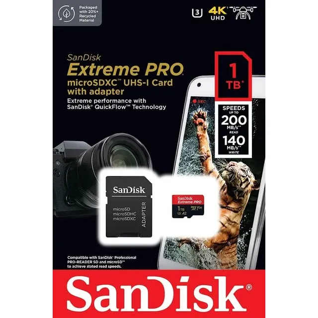 Sandisk Extreme Pro 1tb Microsdxc + Adaptador 200mb/s / Bcv