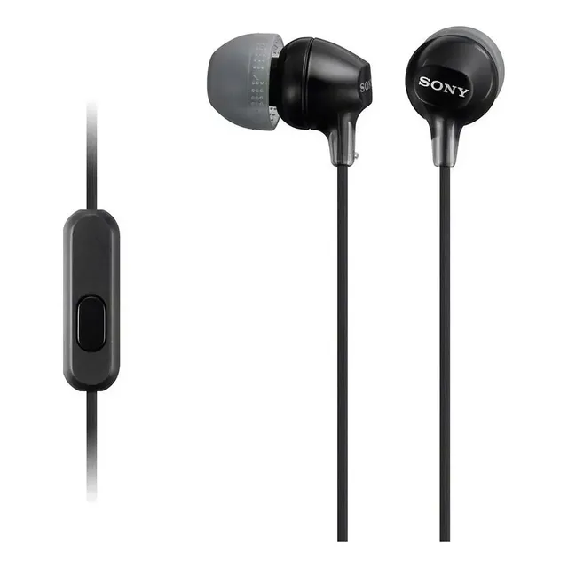 Auriculares Cableados Sony Mdr-ex15ap 3,5mm 100mw Mic Negro