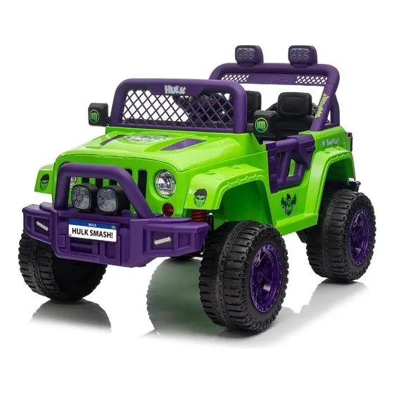 Carro Elétrico Jipe Off Road Controle Remoto Hulk Avengers Cor Verde Voltagem Do Carregador 110v/220v