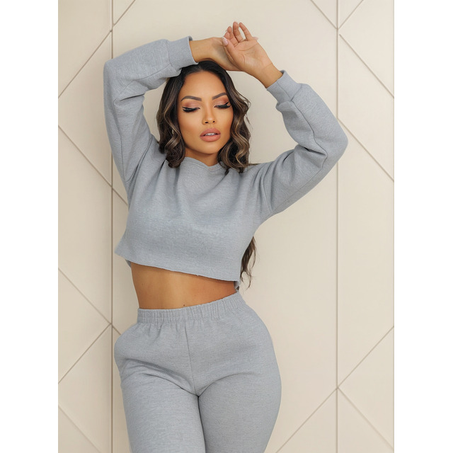 Conjunto De Inverno Moletom Feminino Cropped Conjunto De Inverno Moletom Feminino Cropped