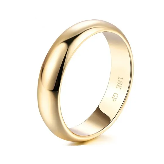 Anillo Matrimonio Compromiso Enchapado Oro Banda Boda Unisex