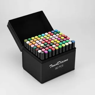 Conjunto Canetas Marcador Canetinha Ponta Dupla 80 Cores Kit 80