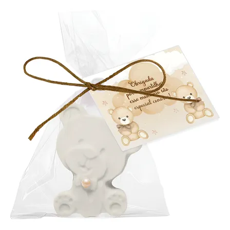 50 Lembrancinhas Pacotes Sabonetes Urso Maternidade Menino