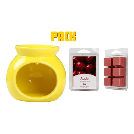 Combo Quemador Sachetero Wax Melt + Pack De Ceras Aromaticas