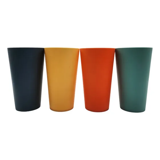 Pack 4 Vasos Plásticos De Colores Reutilizables Grandes