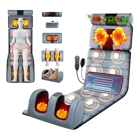Almofada De Massagem Com 10 Motores E 5 Modos De Terapia Azul-marinho 127/220v