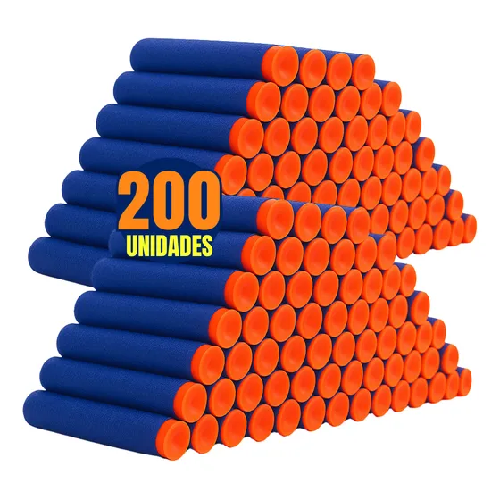 Refil Munição Dardos Nerf Kit 200 Unidades Jogo Balas
