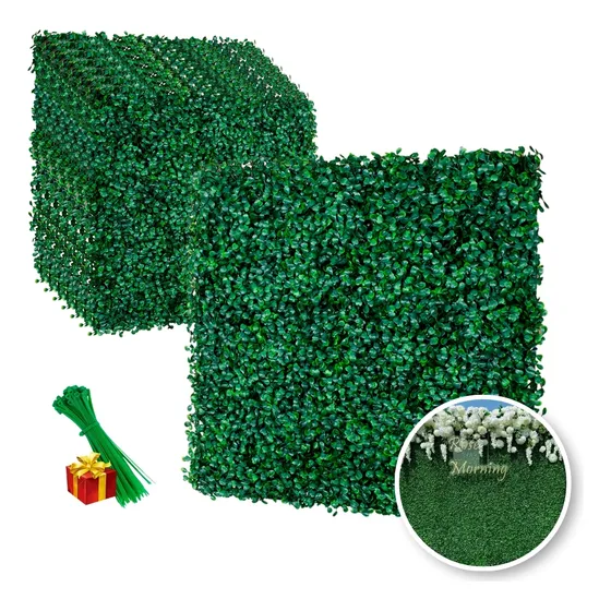 Deco Flora/8pzs Follaje Sintetico Para Muro Verde/50x50cm