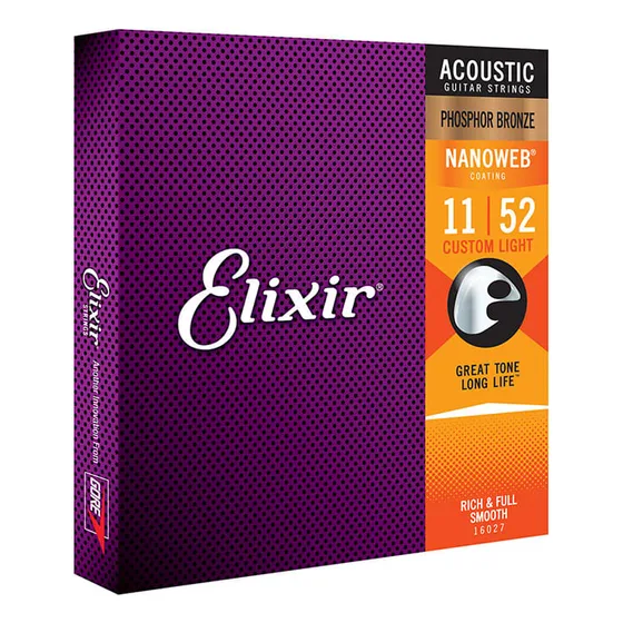 Corda Elixir Nanoweb 011 Custom Light Phosphor Bronze Violão