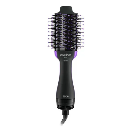 Escova Secadora Britânia 4 Em 1 Nanocerâmica 1300w Bes35 Bivolt Preto 127/220v
