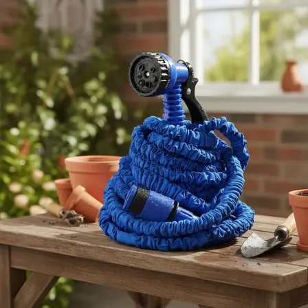 Mangueira Expansível Para Jardim Retratil Pistola 7 Jatos Azul