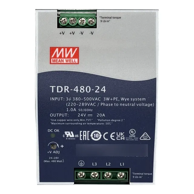 Fuente De Poder Tdr-480-24 Mean Well, 480w: 24vcd 20a 