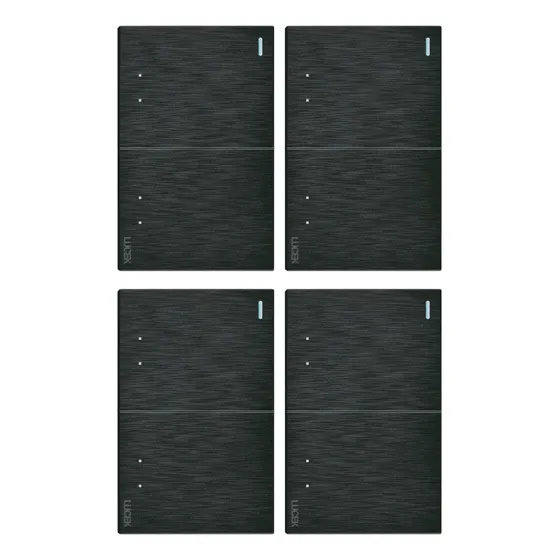Placa Lucek Flat 2 Apagadores Escalera Negra Pack 4 Pza 15 A 240v Negro