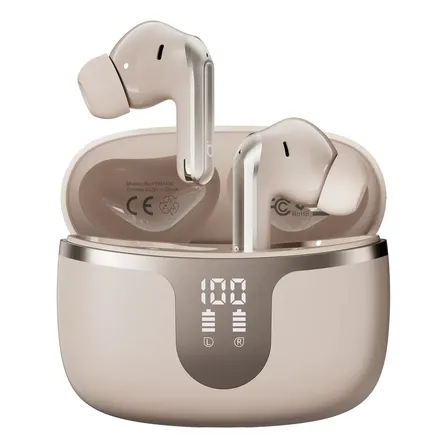 Fone de Ouvido Basike Bluetooth In-Ear Rosa, Com Microfone e Cancelamento de Ruído