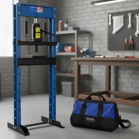 Prensa Hidráulica 12t C/ Bolsa De Ferramentas Riosul Tools Azul %v