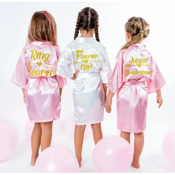 Batas De Seda Para Niñas Spa Cumpleaños Personalizadas
