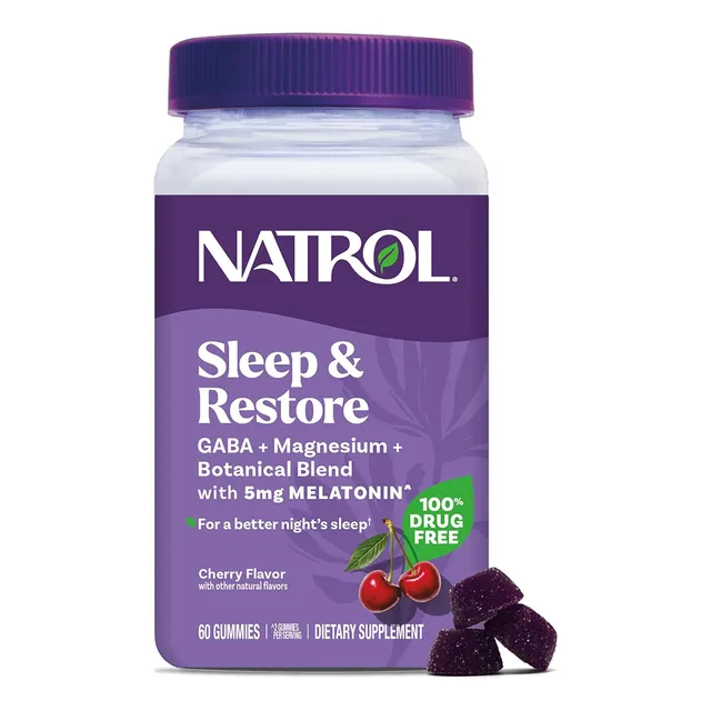 Melatonin 5 Mg, Gaba, Magnesio, B6 - Natrol Sleep & Restore Cereza